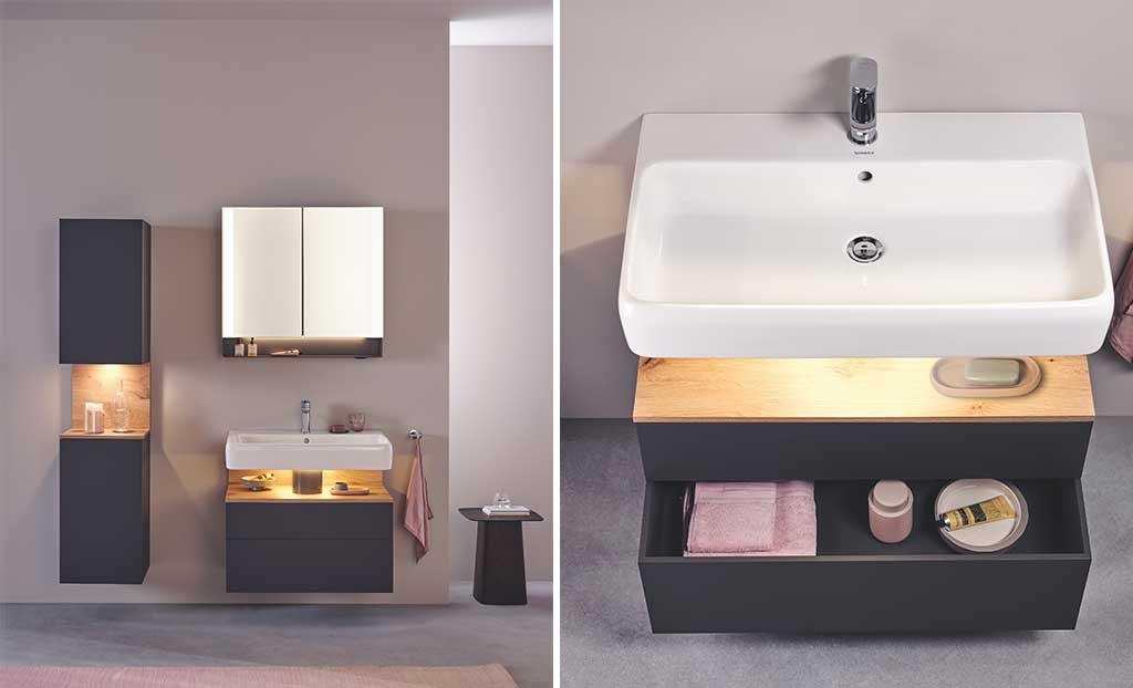 mobile bagno consolle mensola illuminata