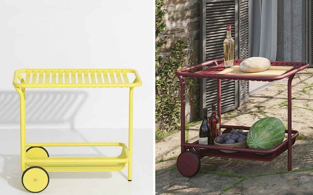 carrello vivande alluminio colorato