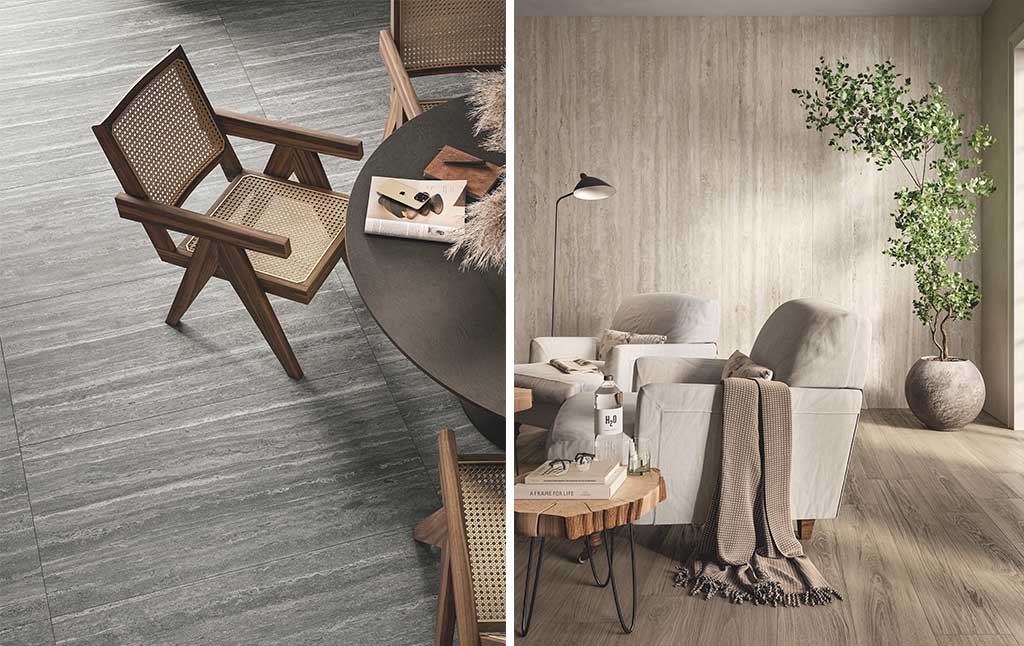 pavimento rivestimento effetto travertino