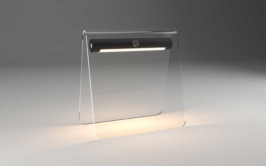 lampada tavolo struttura plexiglass trasparente