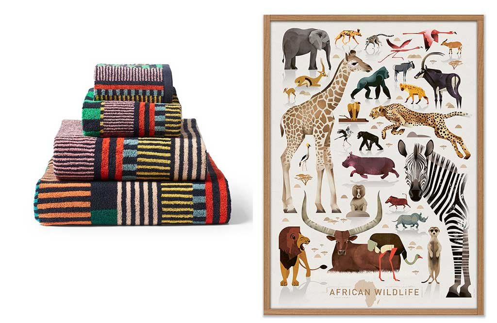 teli in cotone e stampa animali africani
