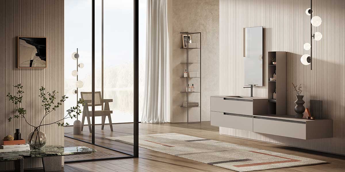 arredo bagno minimal design colorato