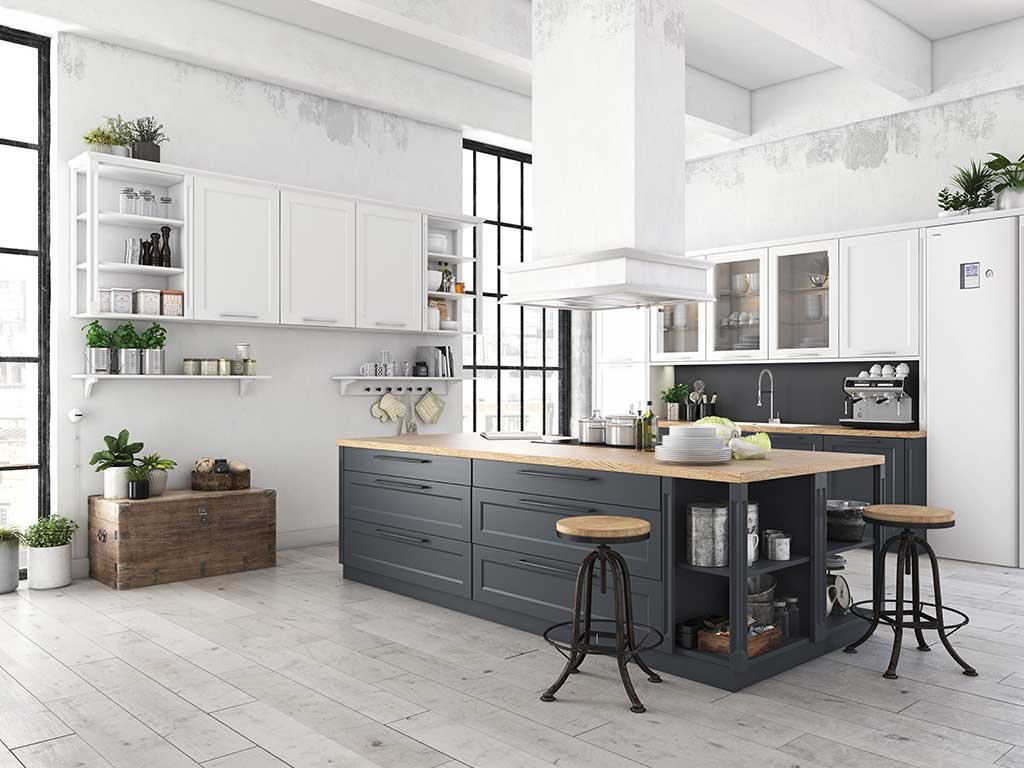 cucina con installata pompa calore aria acqua