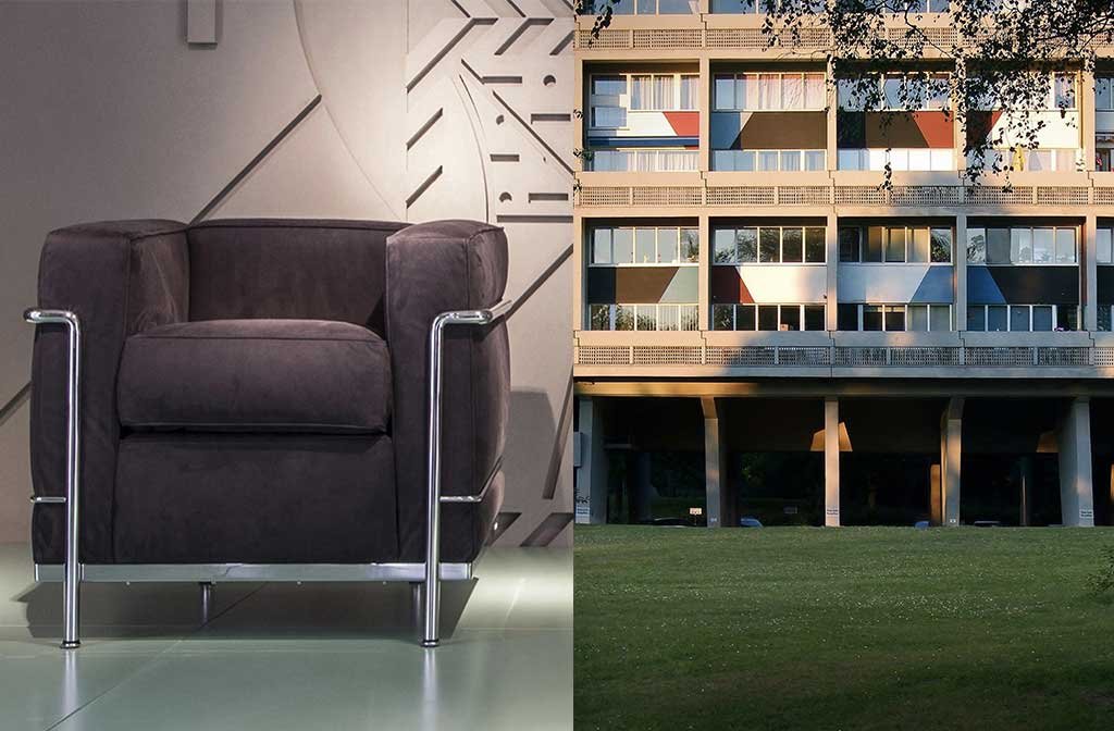 poltrona lc2 e unite d'habitation berlino le corbusier
