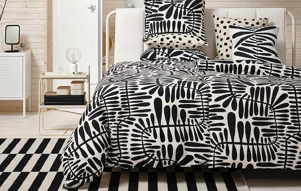 completo letto majsmott ikea bianco nero