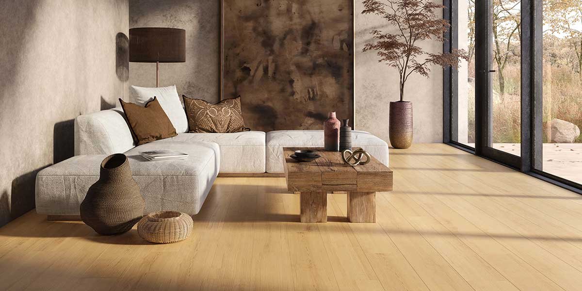 nuovo gres porcellanato effetto legno chiaro per il living