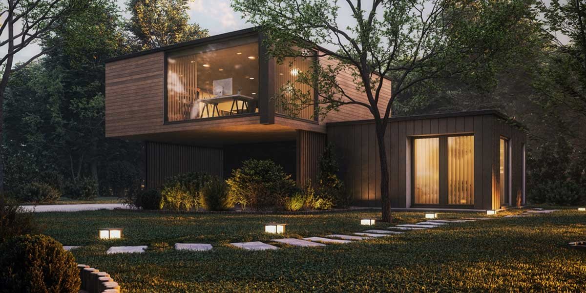villa con giardino architettura moderna classe energetica elevata