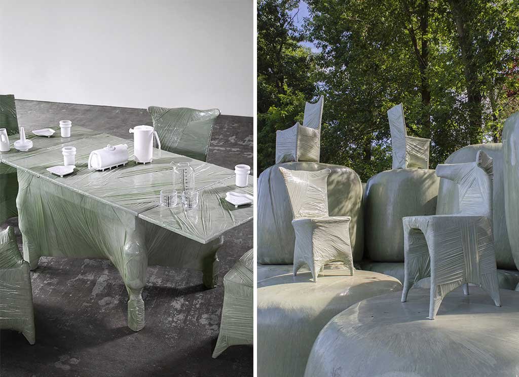 milk ceramics and preserved chairs
