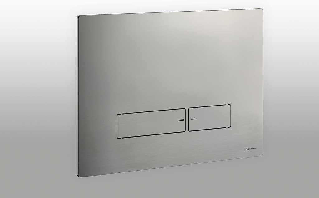 placca cassetta incasso wc in acciaio inox satinato