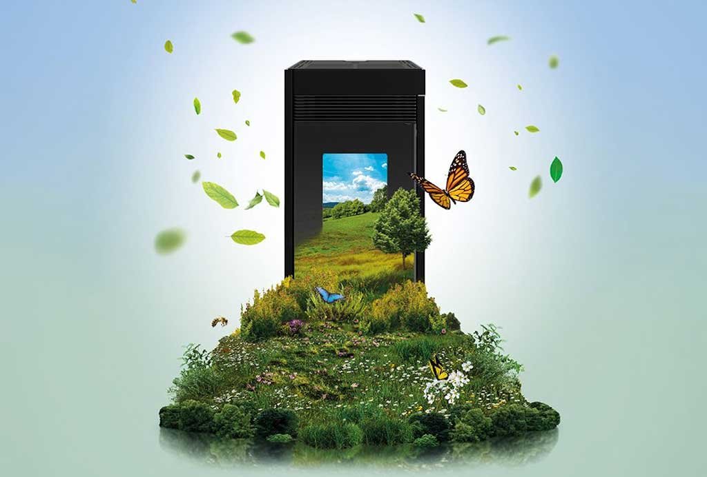 grafica stufa pellet green vegetazione natura