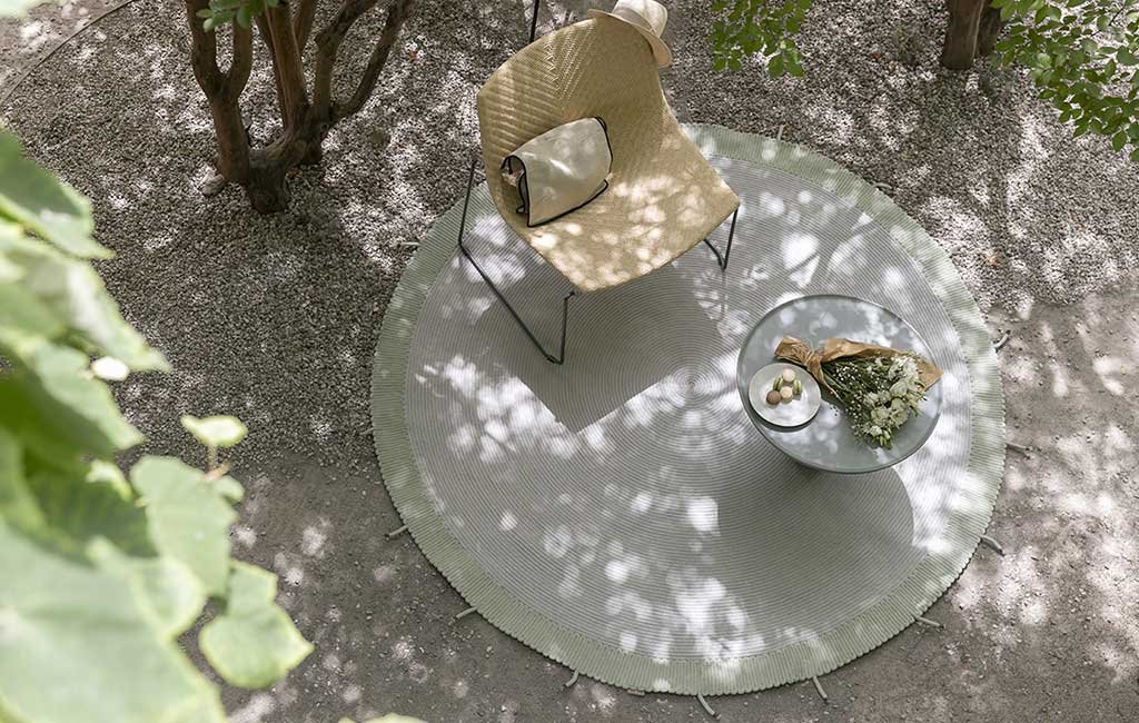 tappeto rotondo per outdoor in filato w-proof idrorepellente