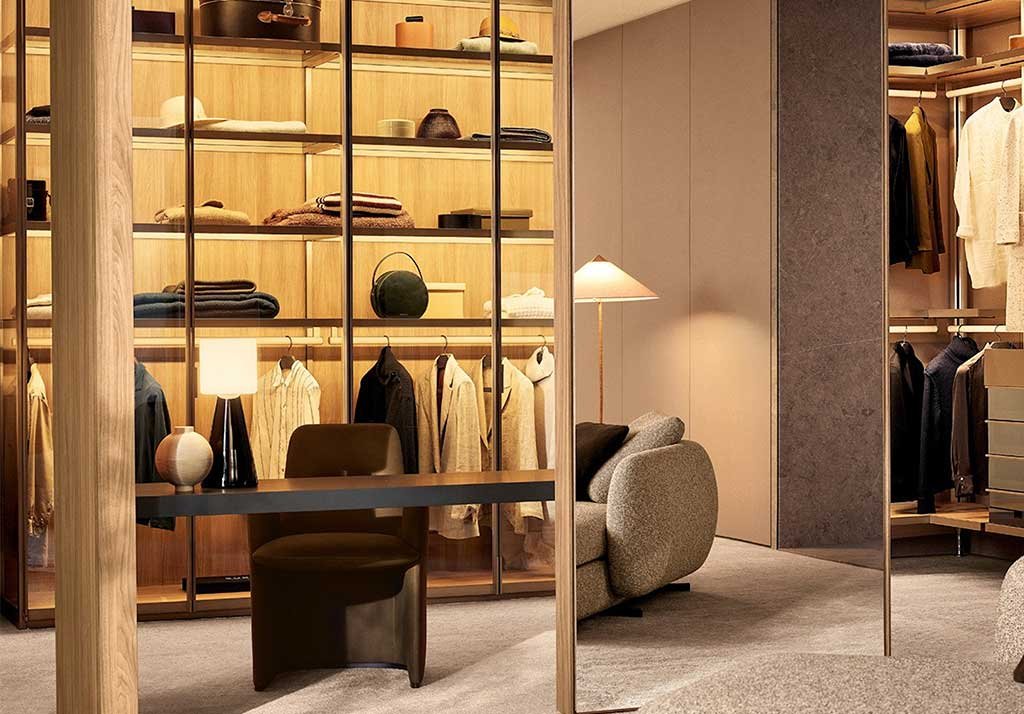 cabina armadio effetto boutique montanti bifacciali