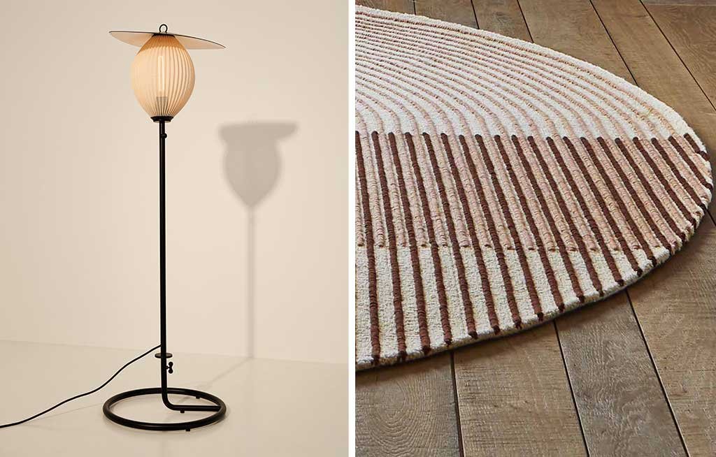 floor lamp and rug