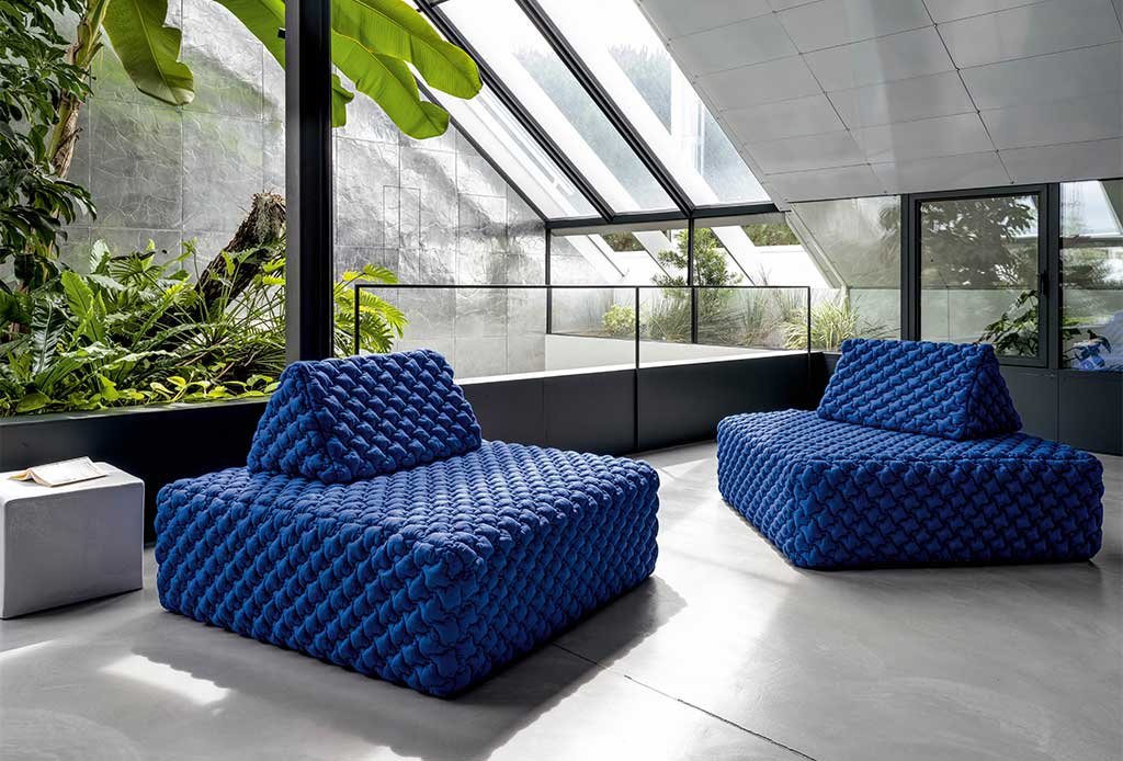 Blue Samet sofa