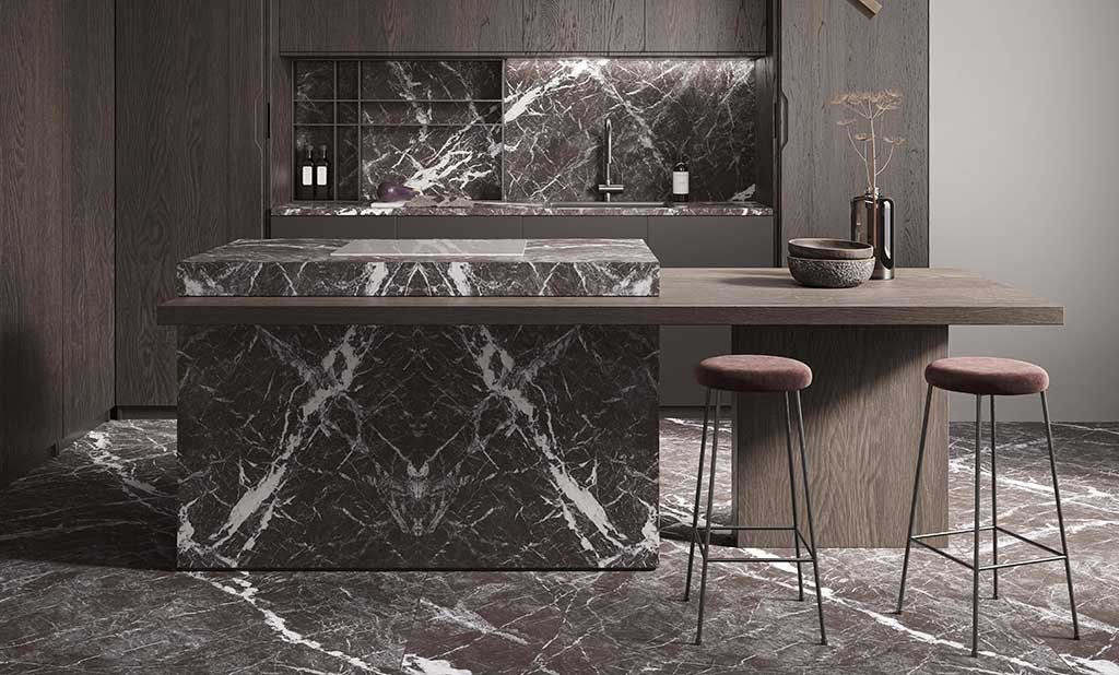 marble effect porcelain tiles black with white veins