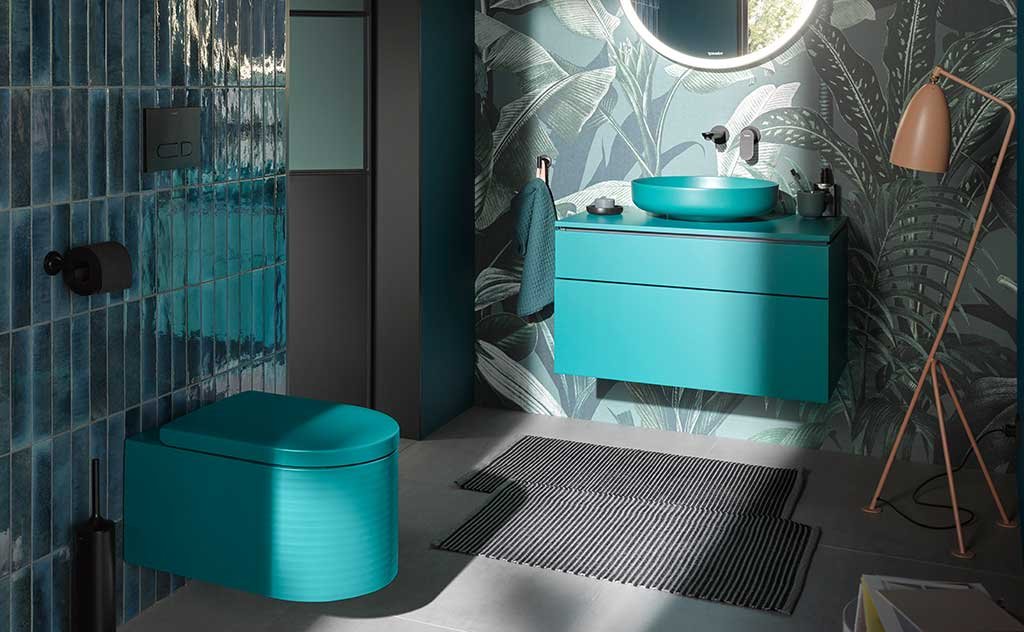 arredo bagno e wc sospeso verde acqua