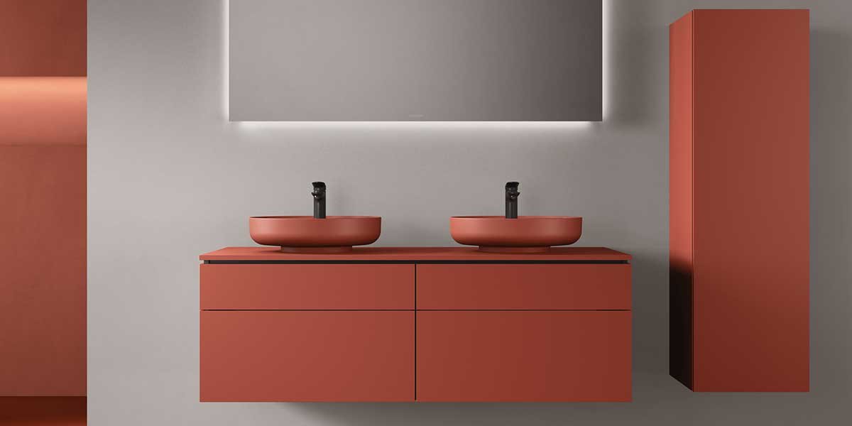 arredo bagno colorato rosso