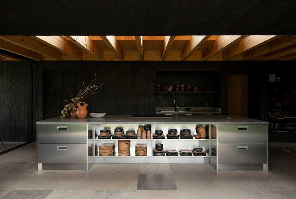 cucina isola acciaio inox