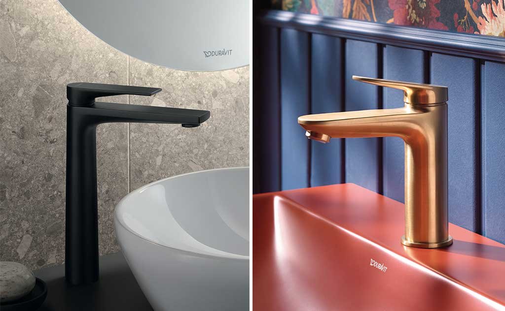 rubinetti lavabo bagno colorati nero e bronzo