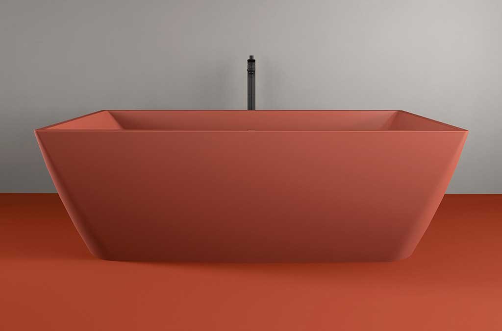 vasca bagno rettangolare color cannella