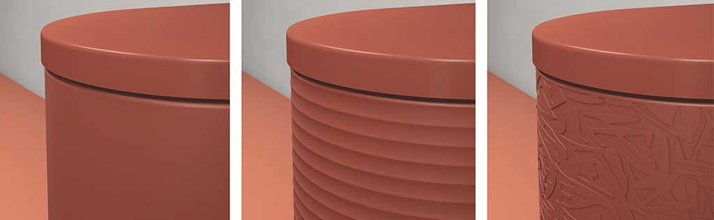 vaso wc cannella decoro liscio scanalato e rilievo