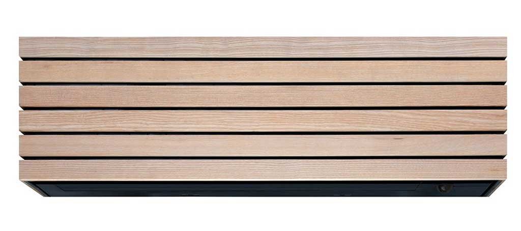 climatizzatore parete rivestito legno doghe