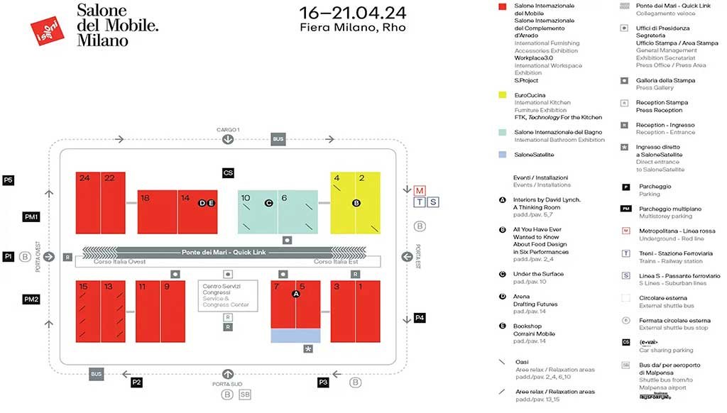 map of the Milan furniture fair 2024