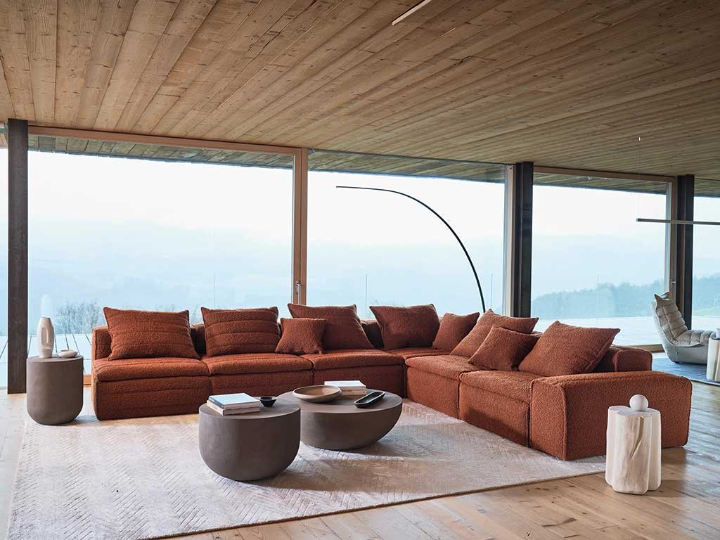 divano samet high rosso mattone configurazione angolare