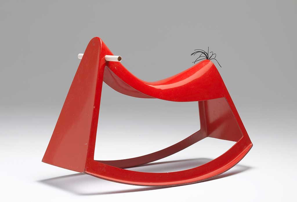 cavallo a dondolo rosso walter papst