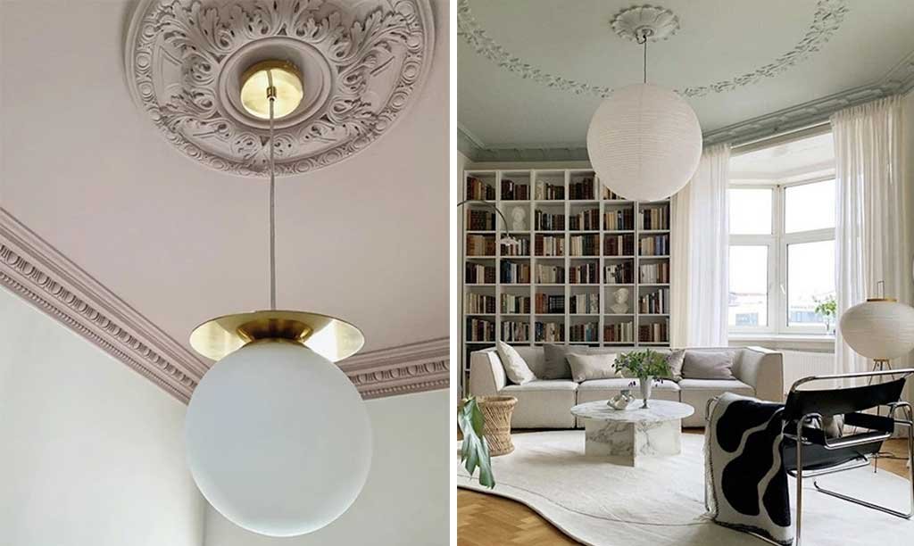 rosone soffitto lampada centro stanza