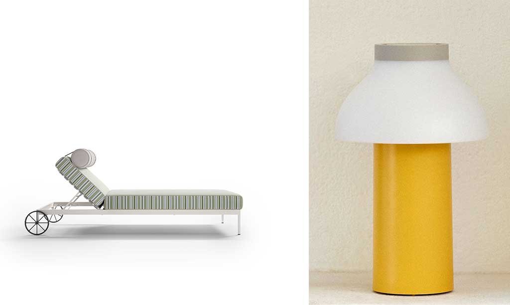 cot and table lamp