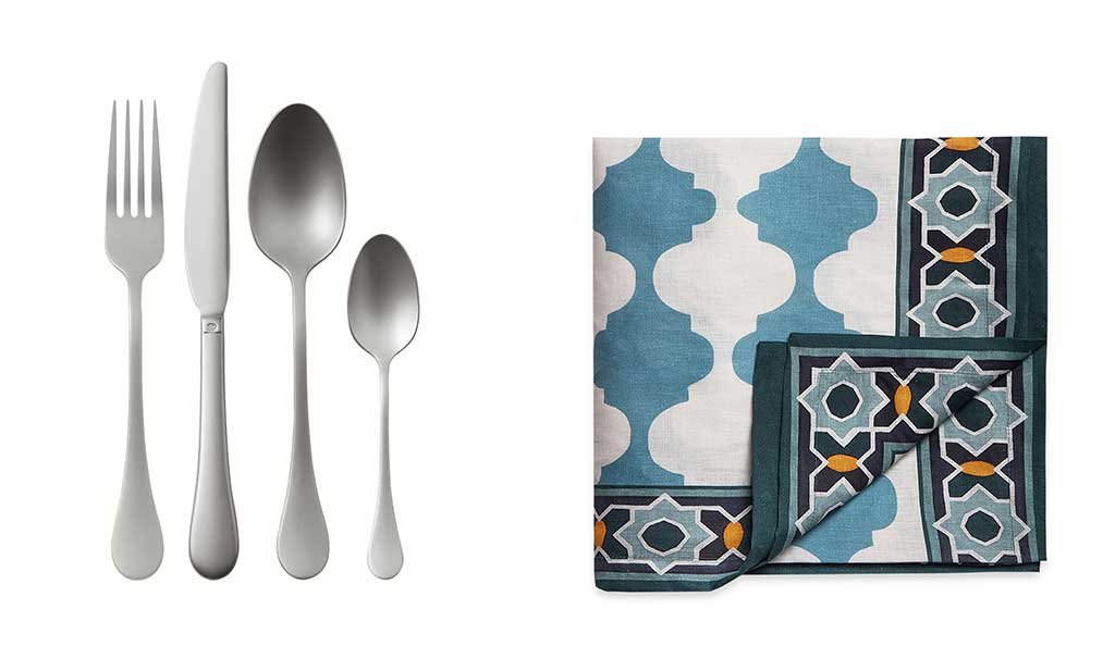 cutlery and tablecloth