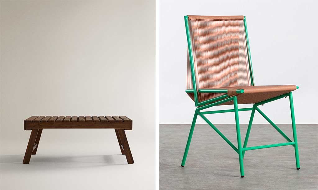 wooden table and colored chair