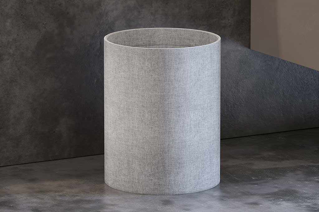 cestino gettacarta grigio lino idrorepellente per bagno