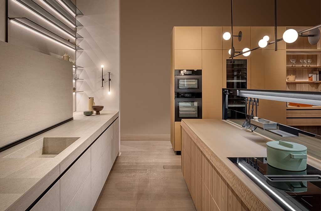 cucina a vista con cassetto nascosto