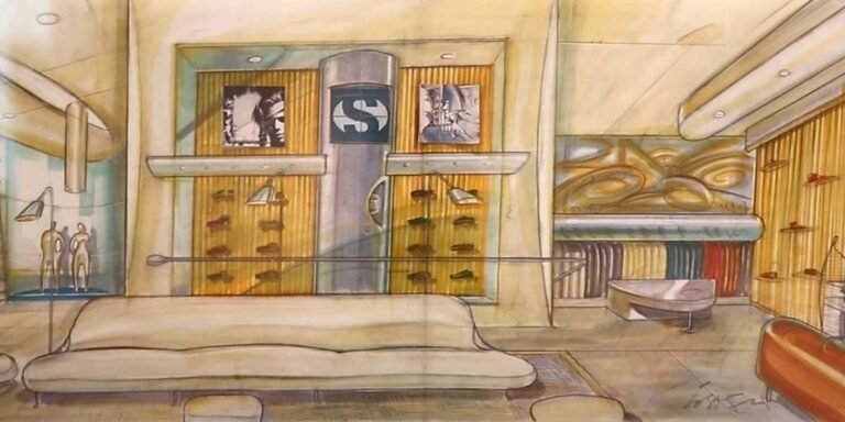 sketch interni superga store iosa ghini