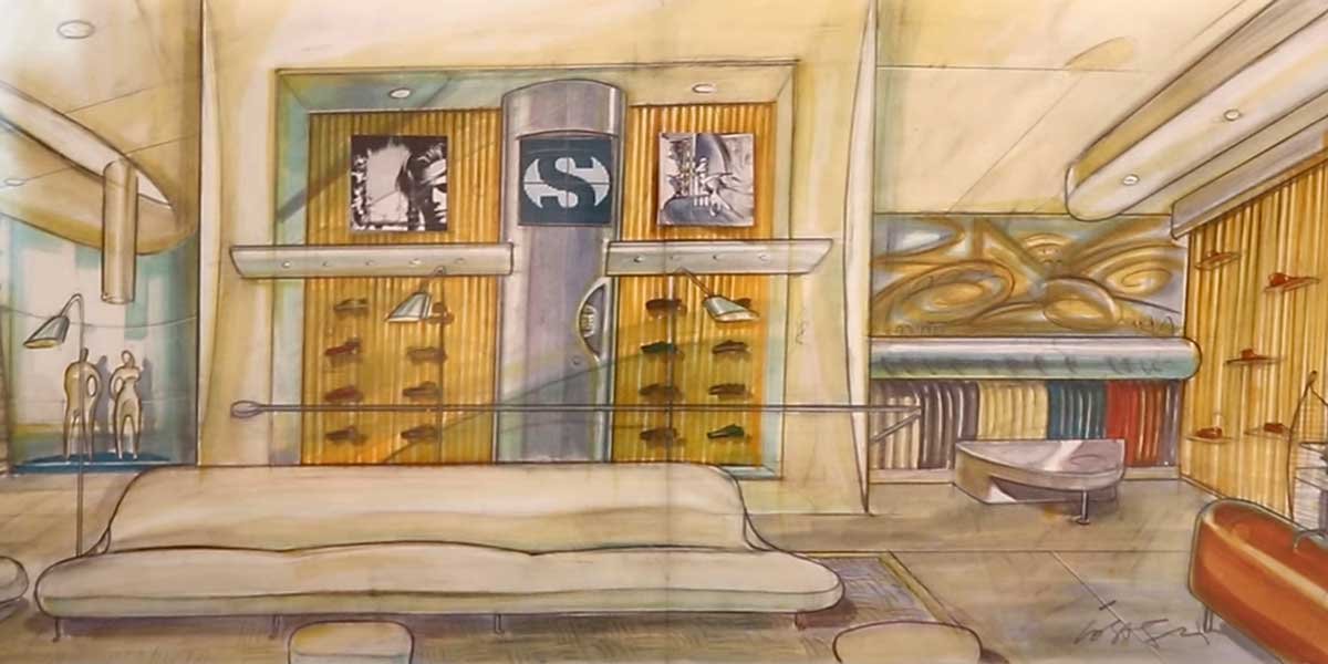 sketch interni superga store iosa ghini