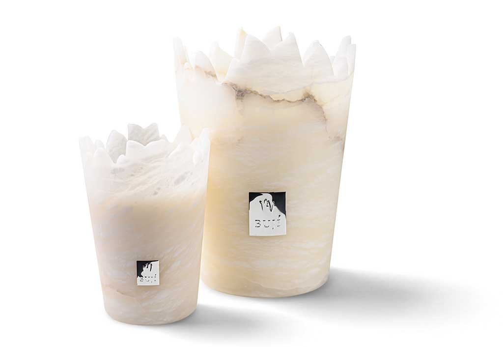 candele in vasi alabastro
