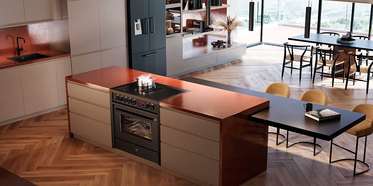cucina libera installazione incassata isola