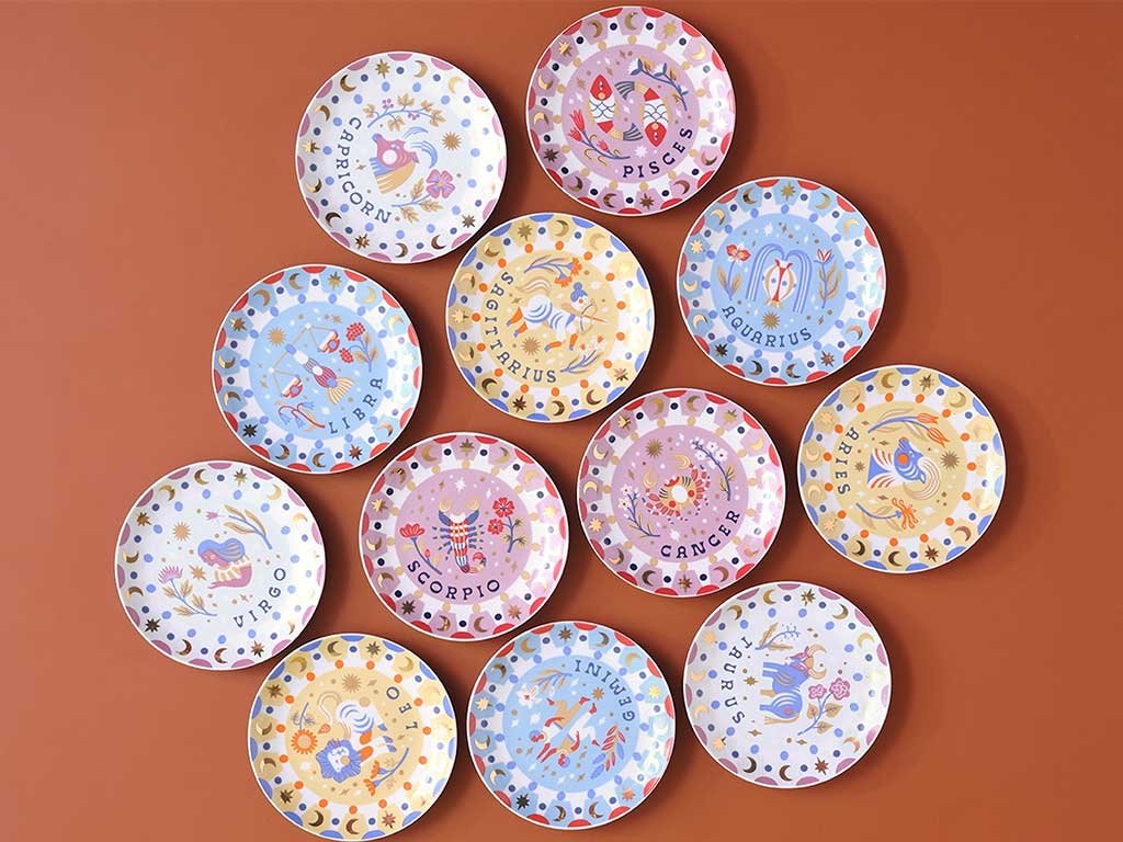 piatti ceramica decoro segno zodiacale
