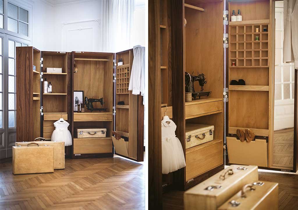 armadio in stile baule moderno verticale ante