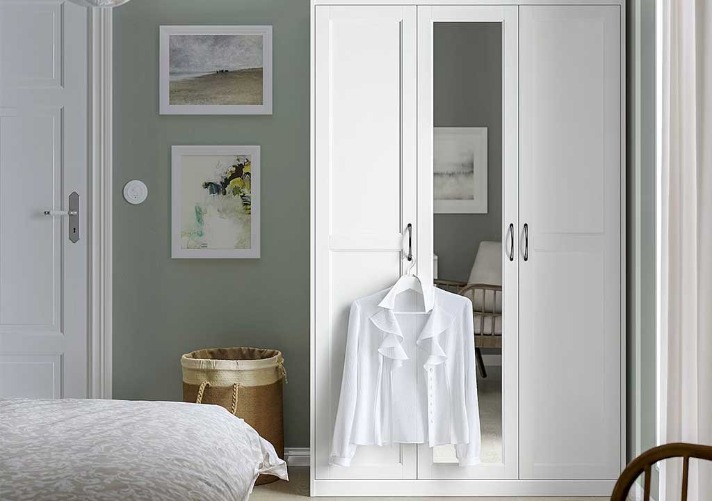 armadio songesand ikea bianco ante e specchio