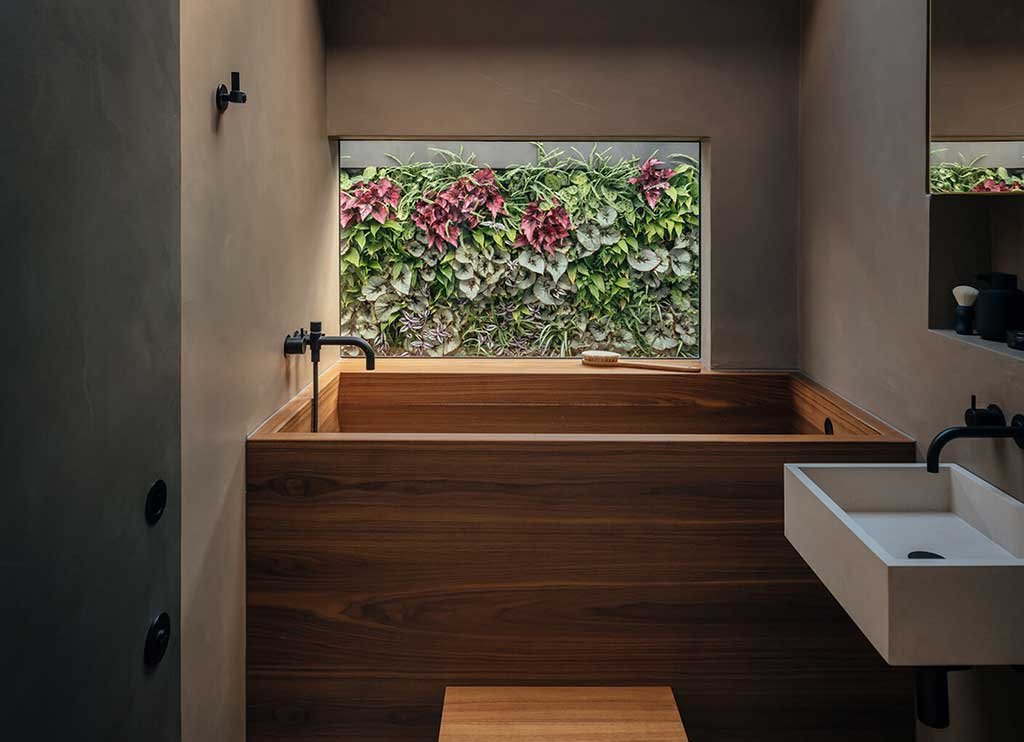 vasca da bagno legno di noce