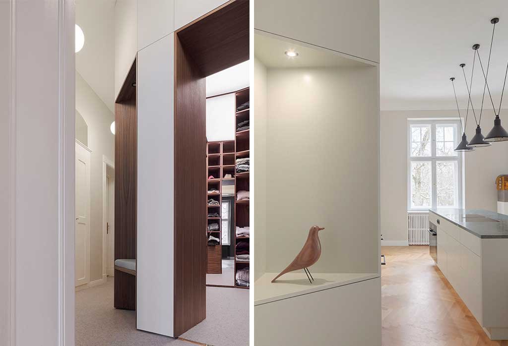 dressing closet and kitchen