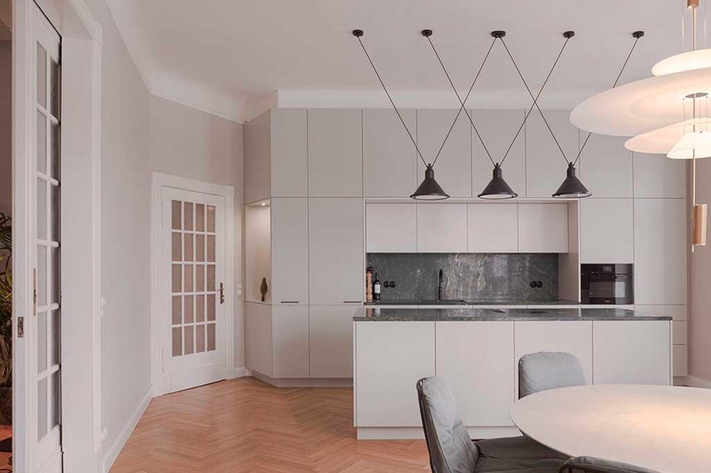 kitchen connecting living room