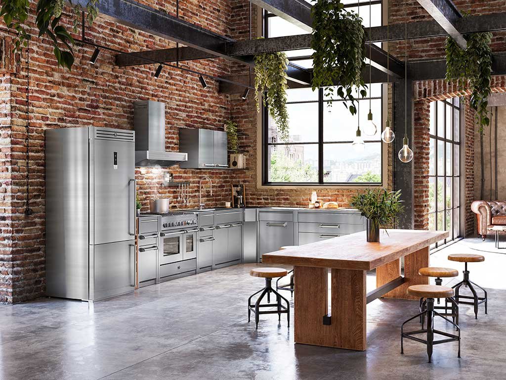 frigo combinato acciao inox 76 cm