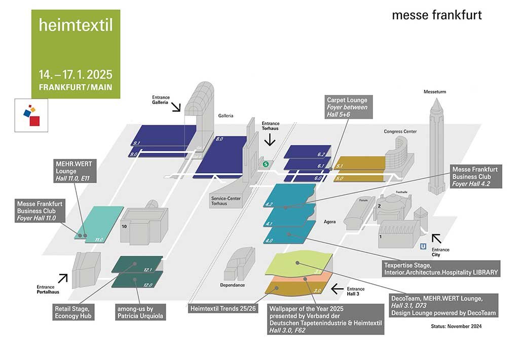 mappa fiera heimtextil 2025