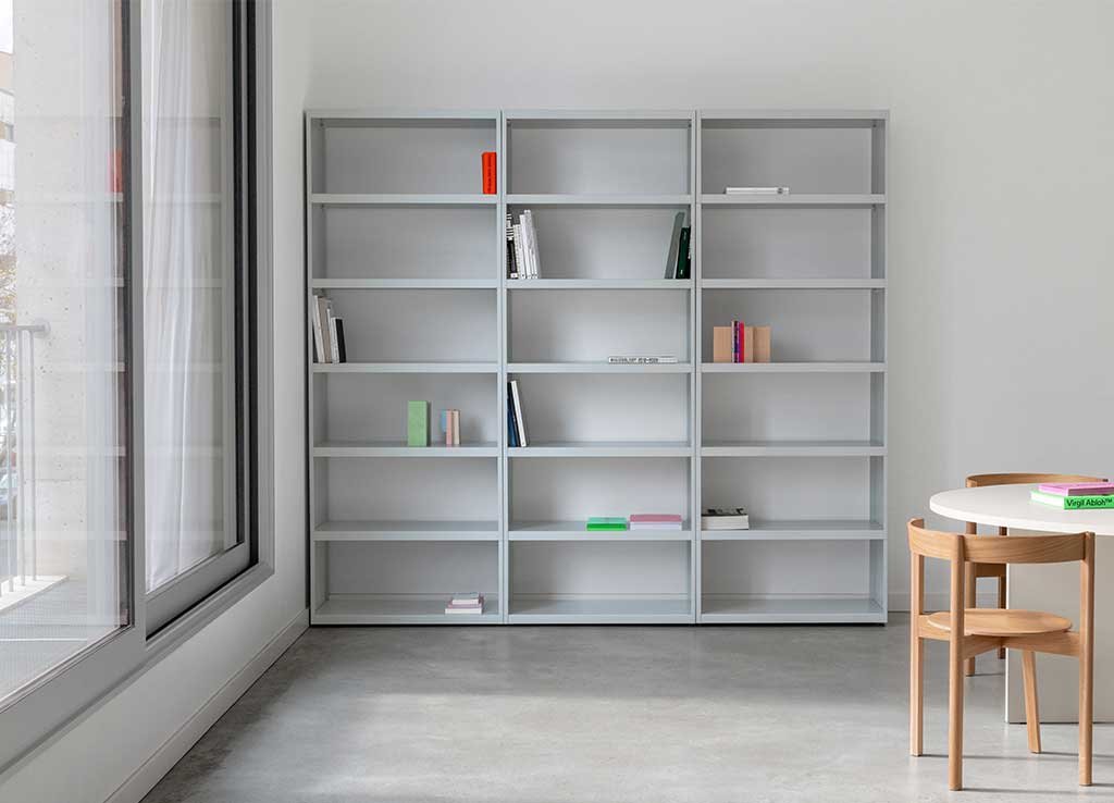 modular painted metal shelving system
