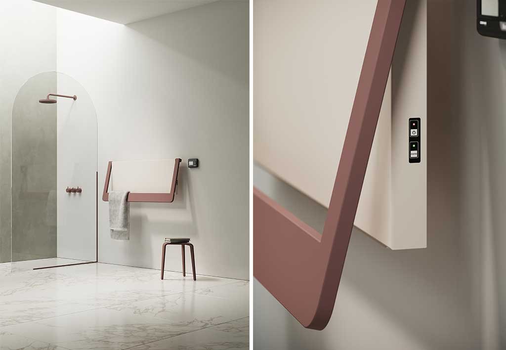 termoarredo elettrico parete bicolore e maniglione basculante
