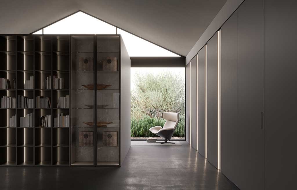 boiserie con illuminazione integrata